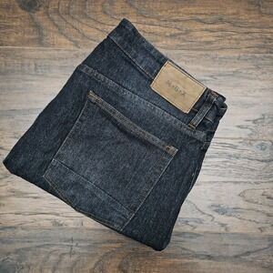 MBX Jeans Mens 36x30 Blue Slim Stretch Straight Mid‎ Rise Dark Wash